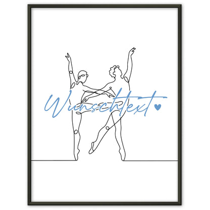Personalisiertes Poster Lineart Ballett Geschenk Sohn & Bruder für Balletttänzer Balletttänzerin ballet