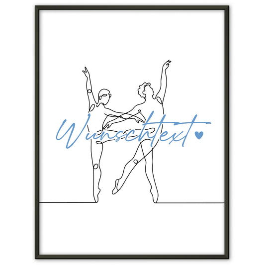 Personalisiertes Poster Lineart Ballett Geschenk Sohn & Bruder für Balletttänzer Balletttänzerin ballet