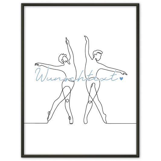 Lineart Poster Personalisiert Ballett Geschenk Sohn & Bruder für Balletttänzer Balletttänzerin ballet