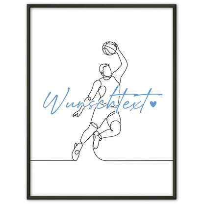 Lineart Poster Basketball Geschenk Sohn & Bruder für Basketballer Basketballerin basketball
