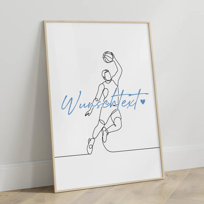 Lineart Poster Basketball Geschenk Sohn & Bruder für Basketballer Basketballerin basketball