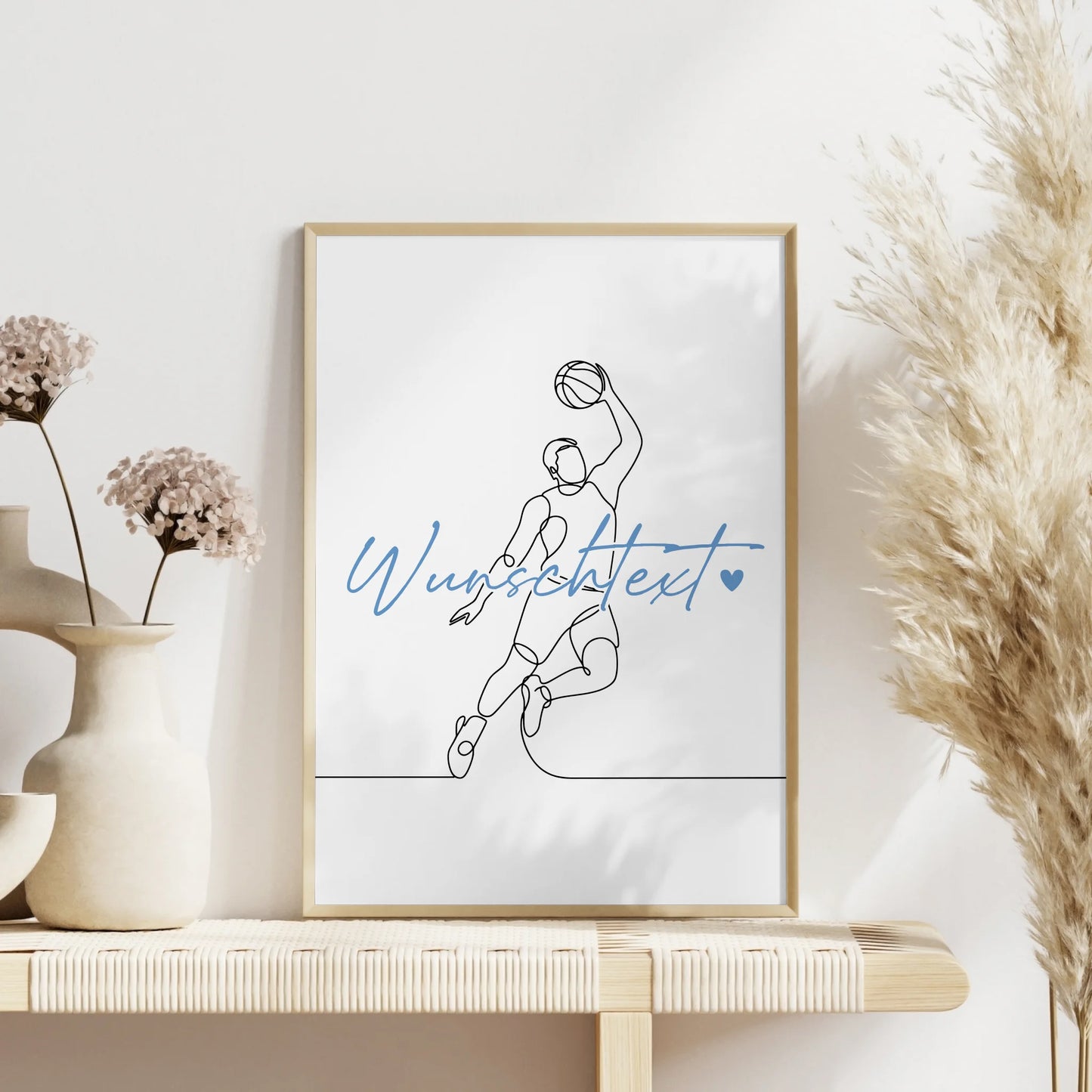 Lineart Poster Basketball Geschenk Sohn & Bruder für Basketballer Basketballerin basketball