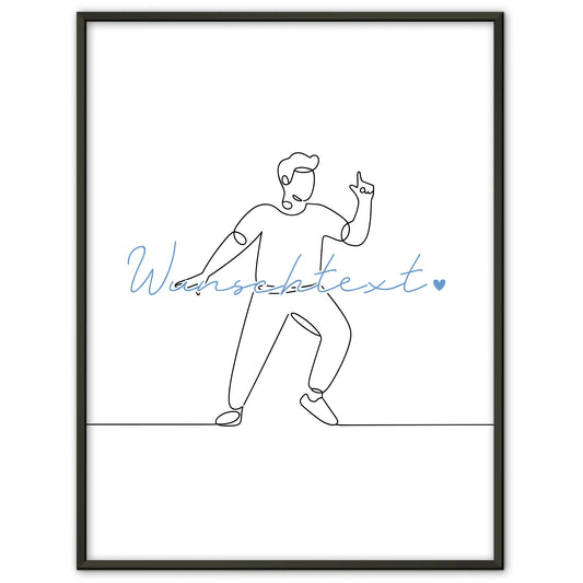 Personalisiertes Poster Lineart Bloggen Geschenk Sohn & Bruder für Blogger Bloggerin Blogging