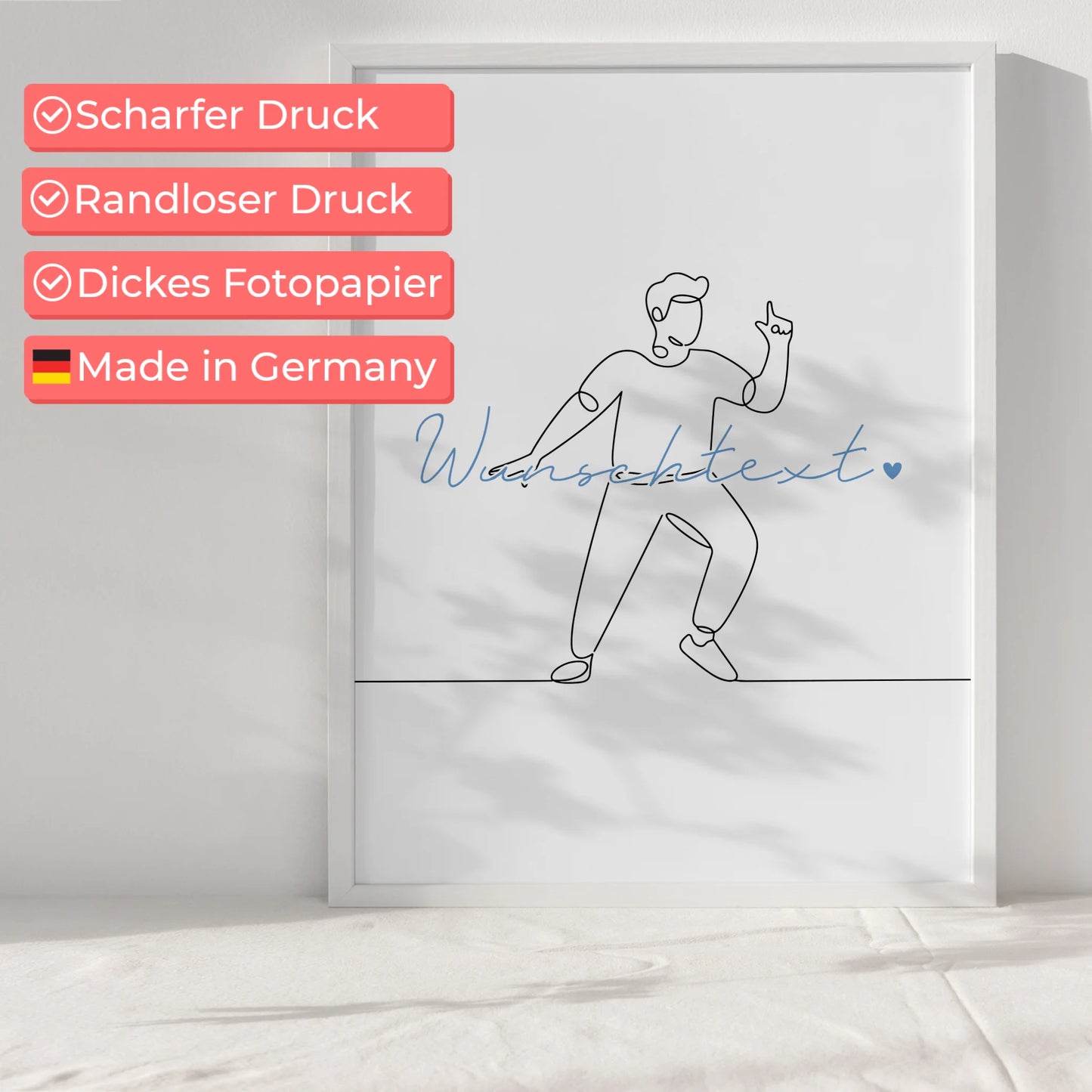 Personalisiertes Poster Lineart Bloggen Geschenk Sohn & Bruder für Blogger Bloggerin Blogging