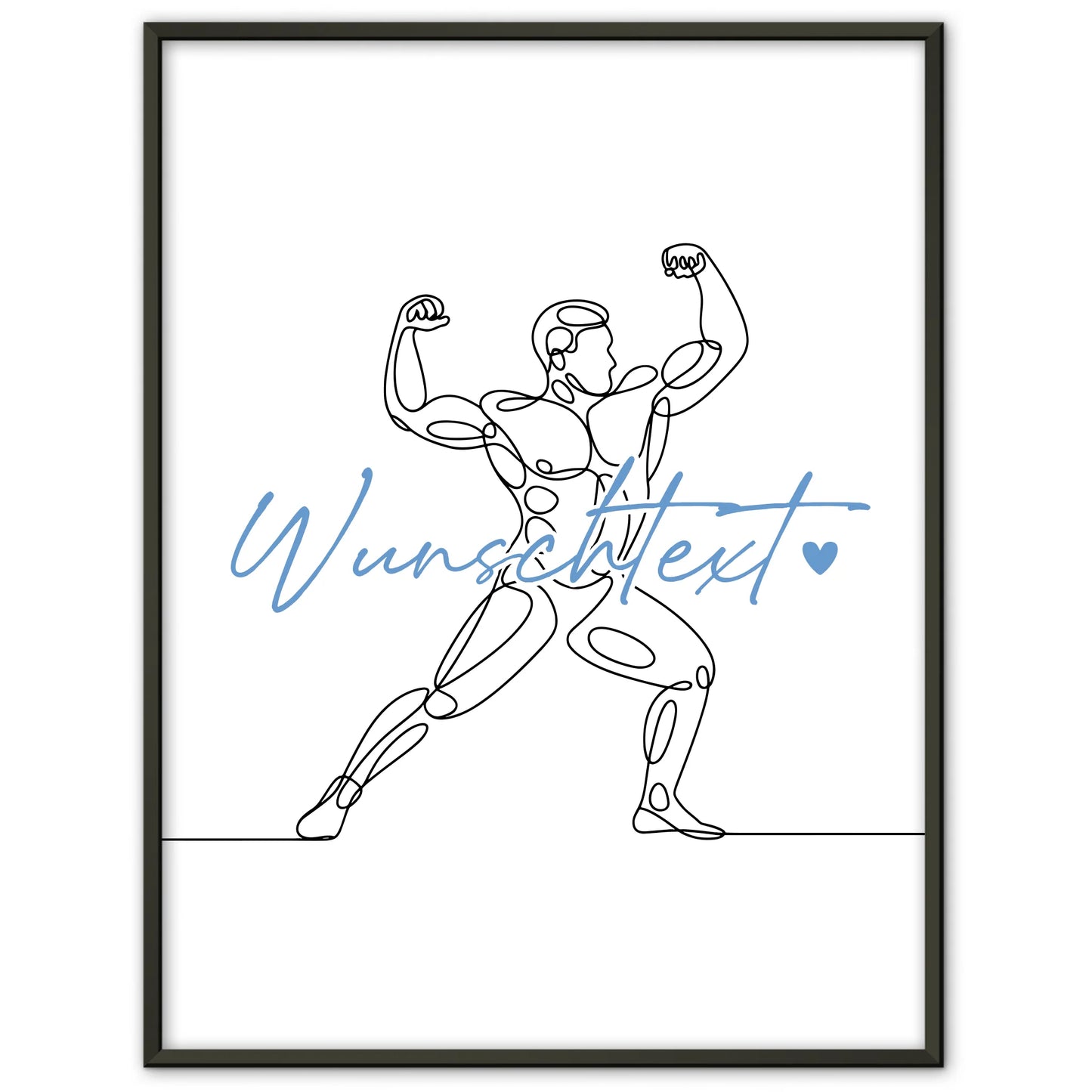Lineart Poster Personalisiert Bodybuilding Geschenk Sohn & Bruder für Bodybuilder Bodybuilderin Bodybuilding