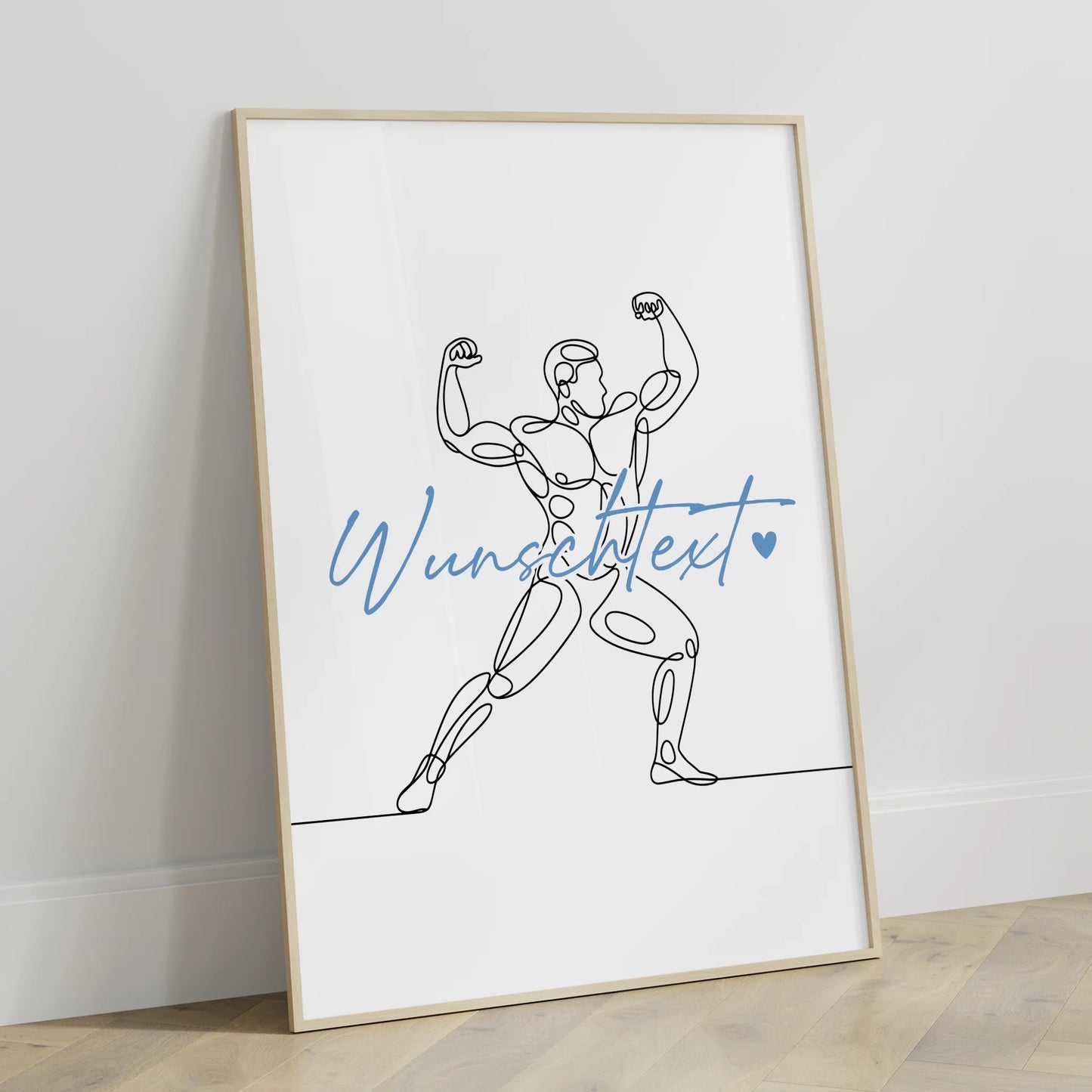 Lineart Poster Personalisiert Bodybuilding Geschenk Sohn & Bruder für Bodybuilder Bodybuilderin Bodybuilding
