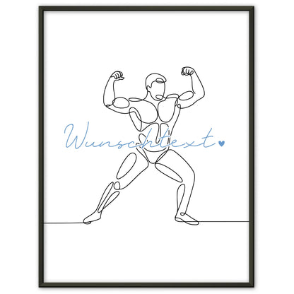 Lineart Poster Bodybuilding Geschenk Sohn & Bruder für Bodybuilder Bodybuilderin Bodybuilding