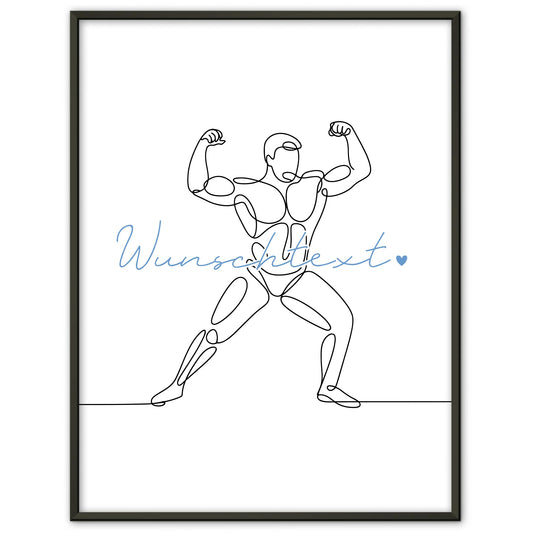 Lineart Poster Bodybuilding Geschenk Sohn & Bruder für Bodybuilder Bodybuilderin Bodybuilding