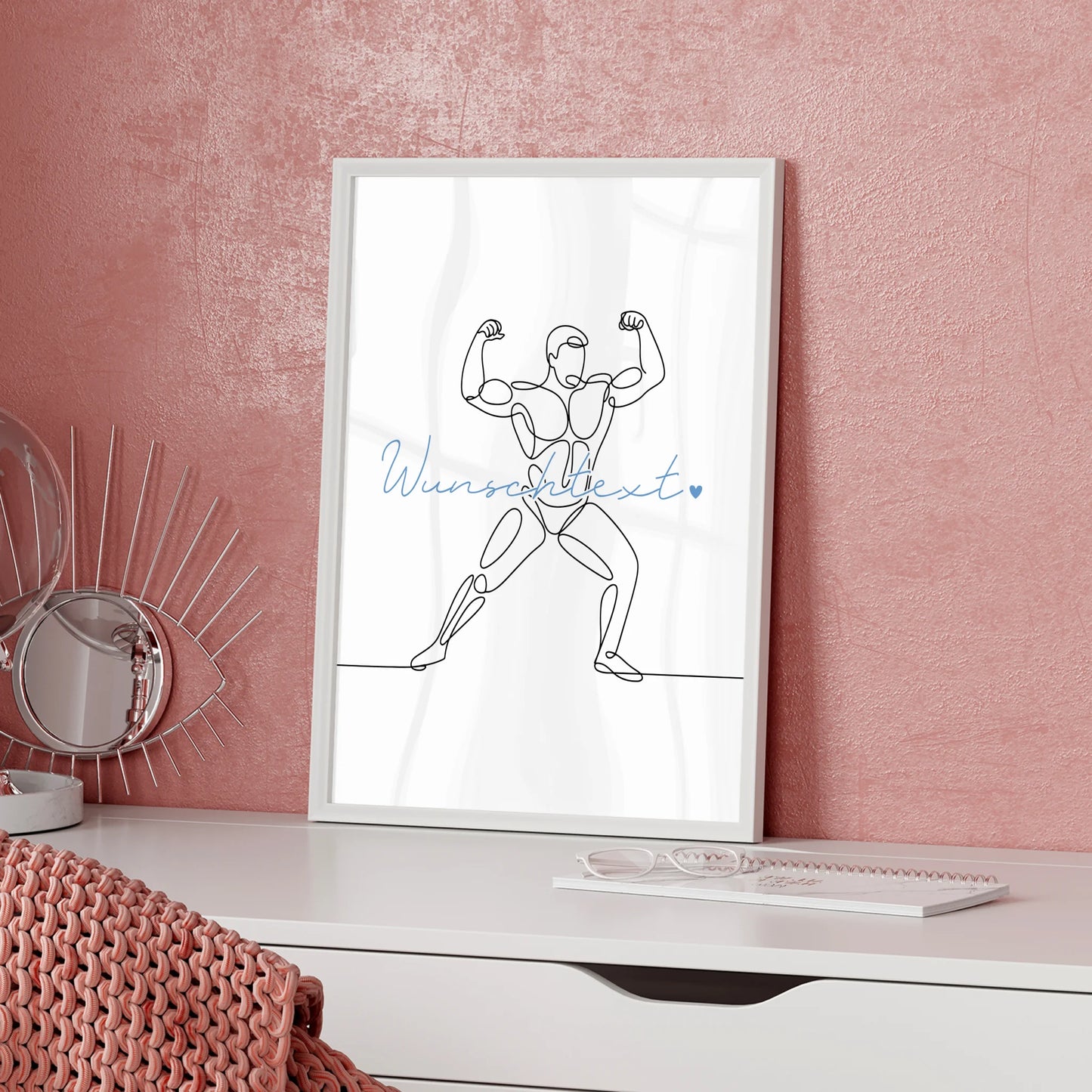 Lineart Poster Bodybuilding Geschenk Sohn & Bruder für Bodybuilder Bodybuilderin Bodybuilding