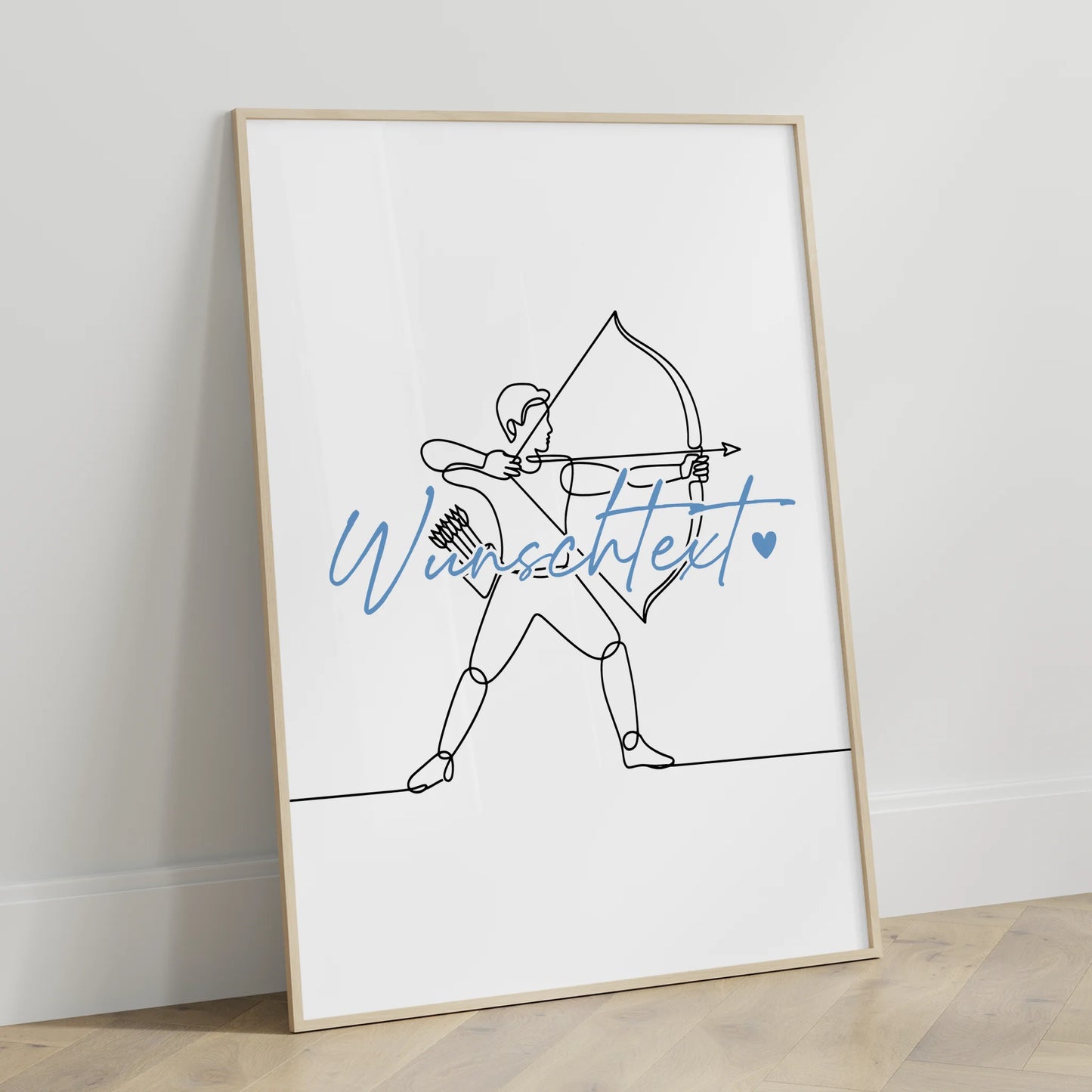 Personalisiertes Poster Lineart Bogenschießen Geschenk Sohn & Bruder für Bogenschütze Bogenschützin Archery