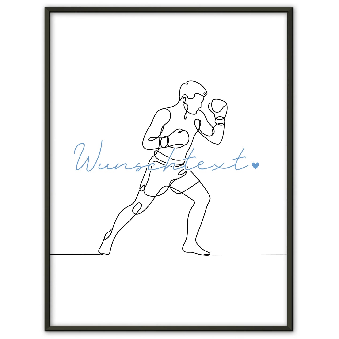 Lineart Poster Personalisiert Boxen Geschenk Sohn & Bruder für Boxer Boxerin Boxing
