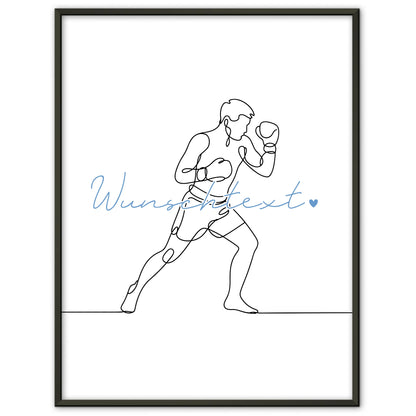 Lineart Poster Personalisiert Boxen Geschenk Sohn & Bruder für Boxer Boxerin Boxing