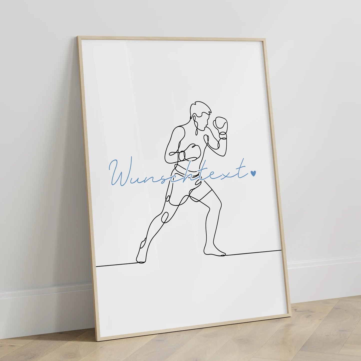 Lineart Poster Personalisiert Boxen Geschenk Sohn & Bruder für Boxer Boxerin Boxing