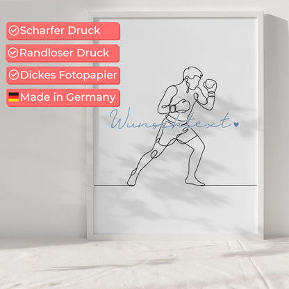 Lineart Poster Personalisiert Boxen Geschenk Sohn & Bruder für Boxer Boxerin Boxing