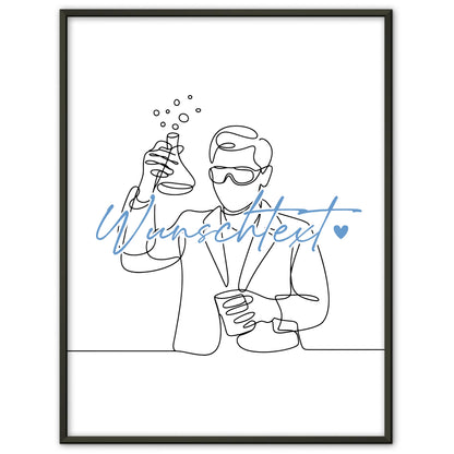 Lineart Poster Chemikant Geschenk Sohn & Bruder für Chemikant Chemikantin Chemist