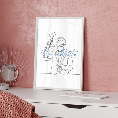 Lineart Poster Chemikant Geschenk Sohn & Bruder für Chemikant Chemikantin Chemist
