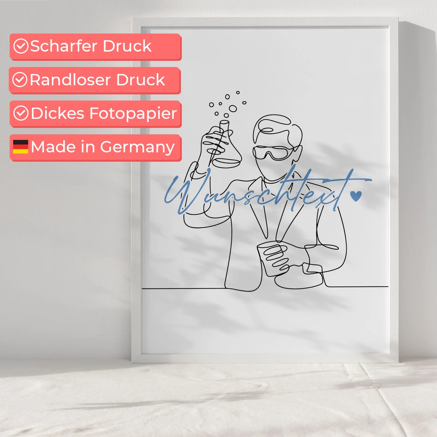 Lineart Poster Chemikant Geschenk Sohn & Bruder für Chemikant Chemikantin Chemist