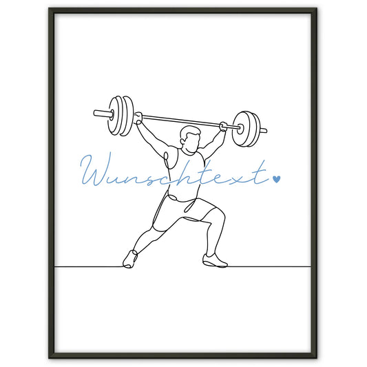 Personalisiertes Poster Lineart Crossfit Geschenk Sohn & Bruder für Crossfitter Crossfitterin CrossFit