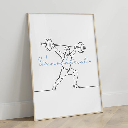 Personalisiertes Poster Lineart Crossfit Geschenk Sohn & Bruder für Crossfitter Crossfitterin CrossFit