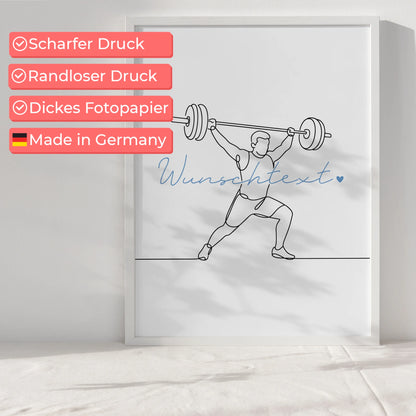Personalisiertes Poster Lineart Crossfit Geschenk Sohn & Bruder für Crossfitter Crossfitterin CrossFit