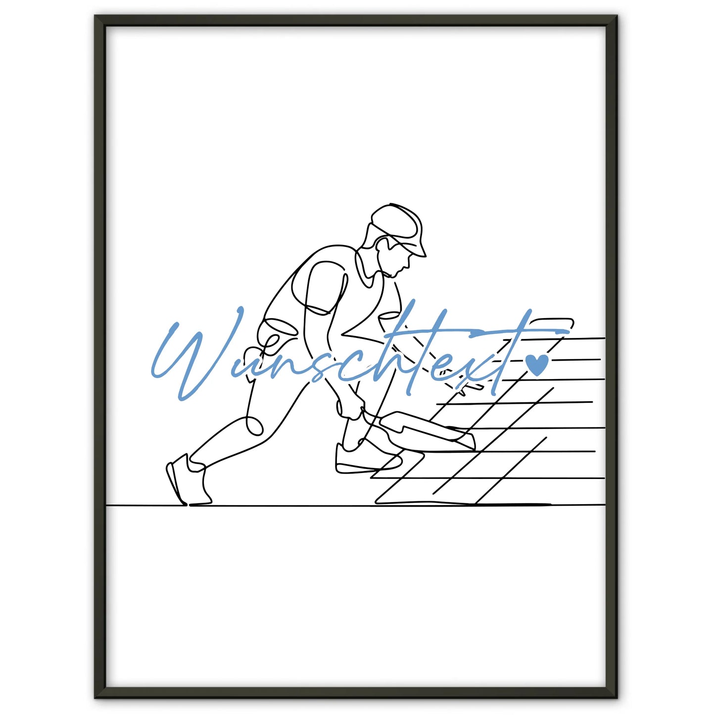 Lineart Poster Personalisiert Dachdecker Geschenk Sohn & Bruder für Dachdecker Dachdeckerin Roofer
