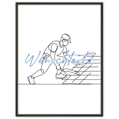 Lineart Poster Personalisiert Dachdecker Geschenk Sohn & Bruder für Dachdecker Dachdeckerin Roofer