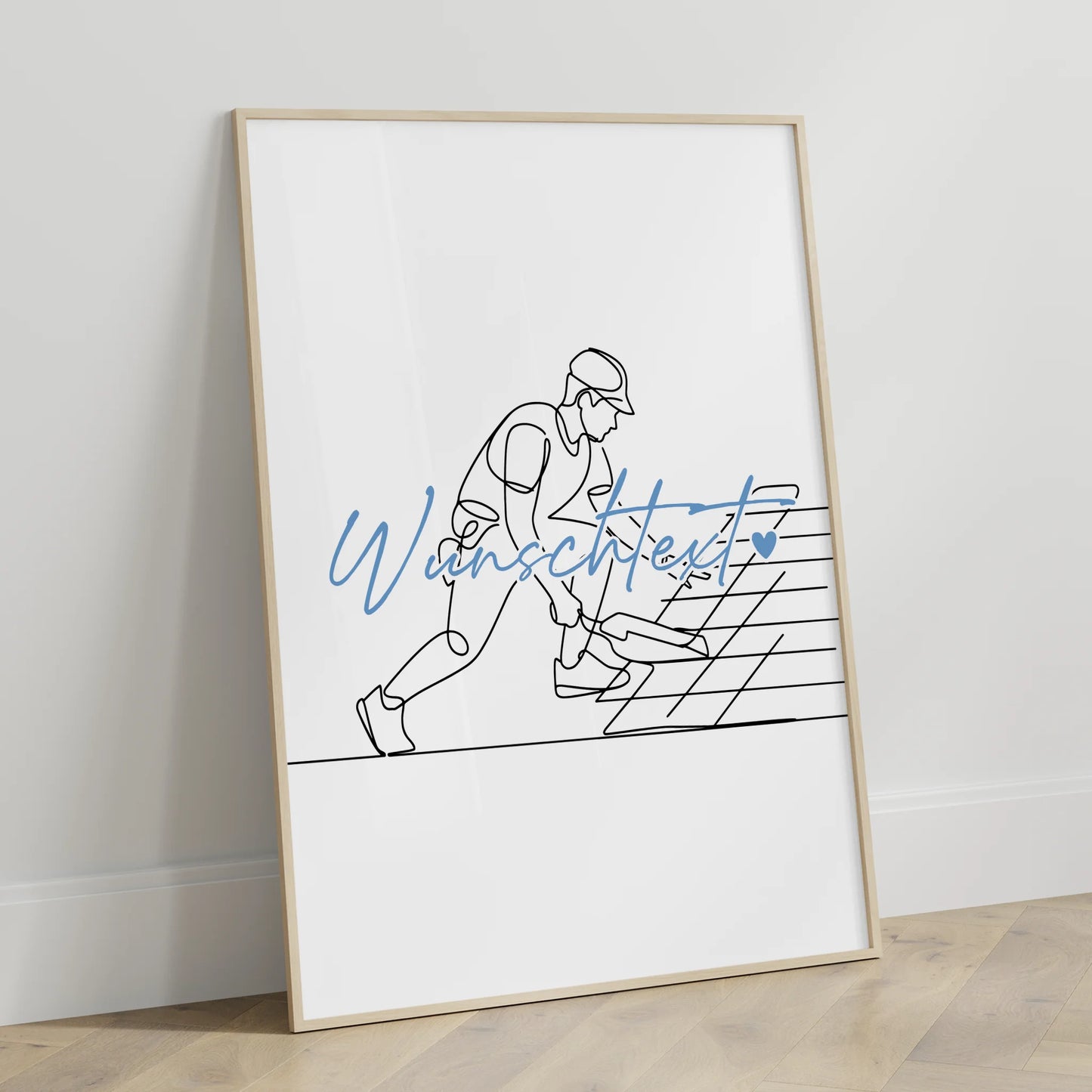 Lineart Poster Personalisiert Dachdecker Geschenk Sohn & Bruder für Dachdecker Dachdeckerin Roofer