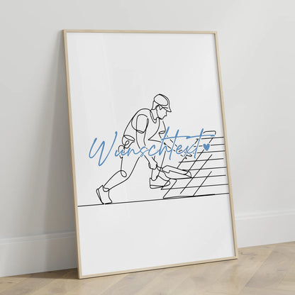 Lineart Poster Personalisiert Dachdecker Geschenk Sohn & Bruder für Dachdecker Dachdeckerin Roofer