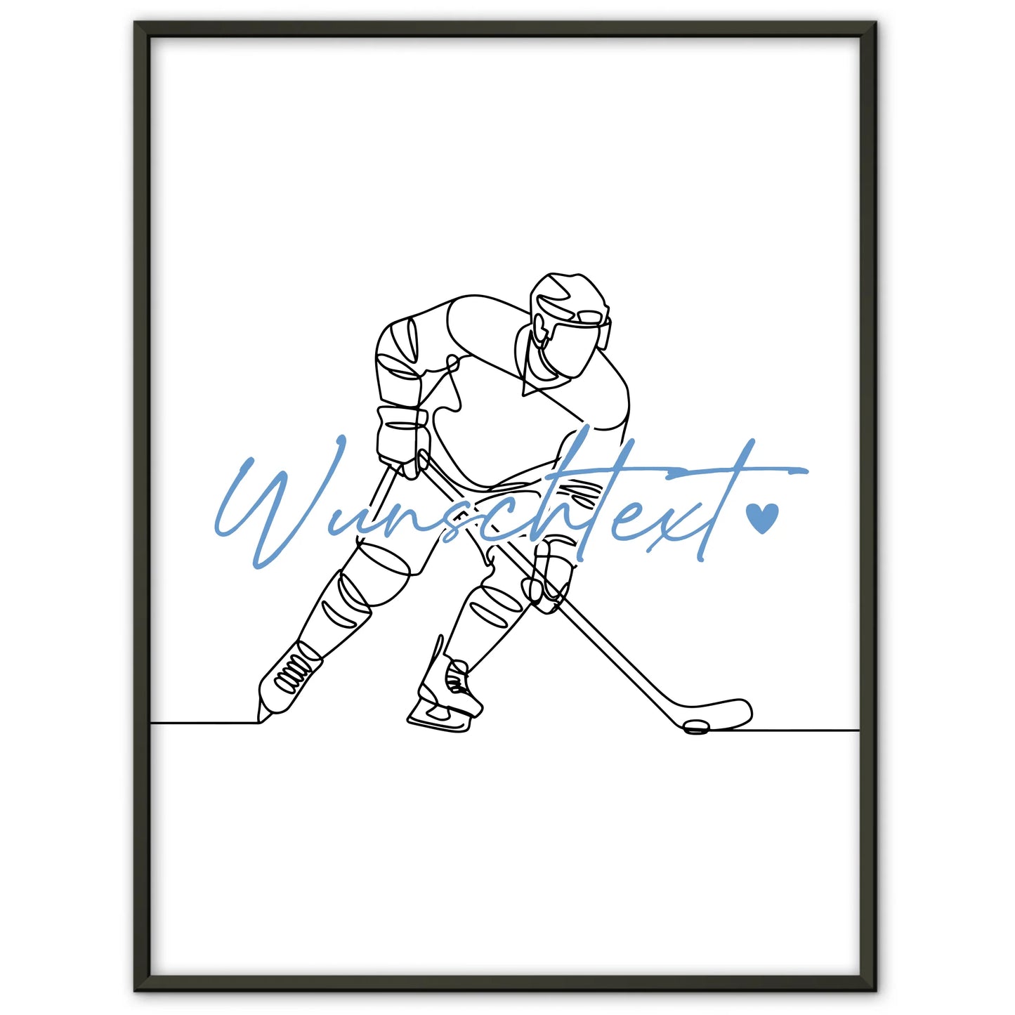 Personalisiertes Poster Lineart Eishockey Geschenk Sohn & Bruder für Eishockeyspieler Eishockeyspielerin Ice hockey