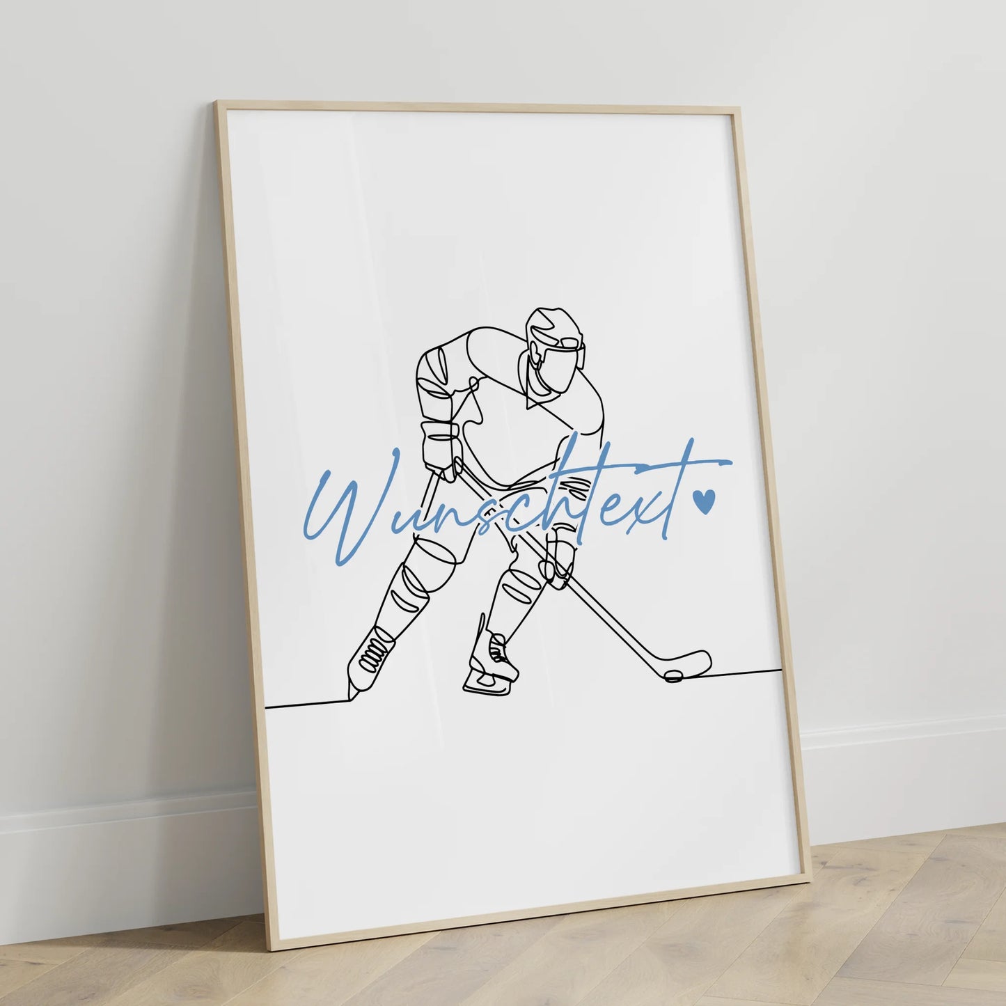 Personalisiertes Poster Lineart Eishockey Geschenk Sohn & Bruder für Eishockeyspieler Eishockeyspielerin Ice hockey