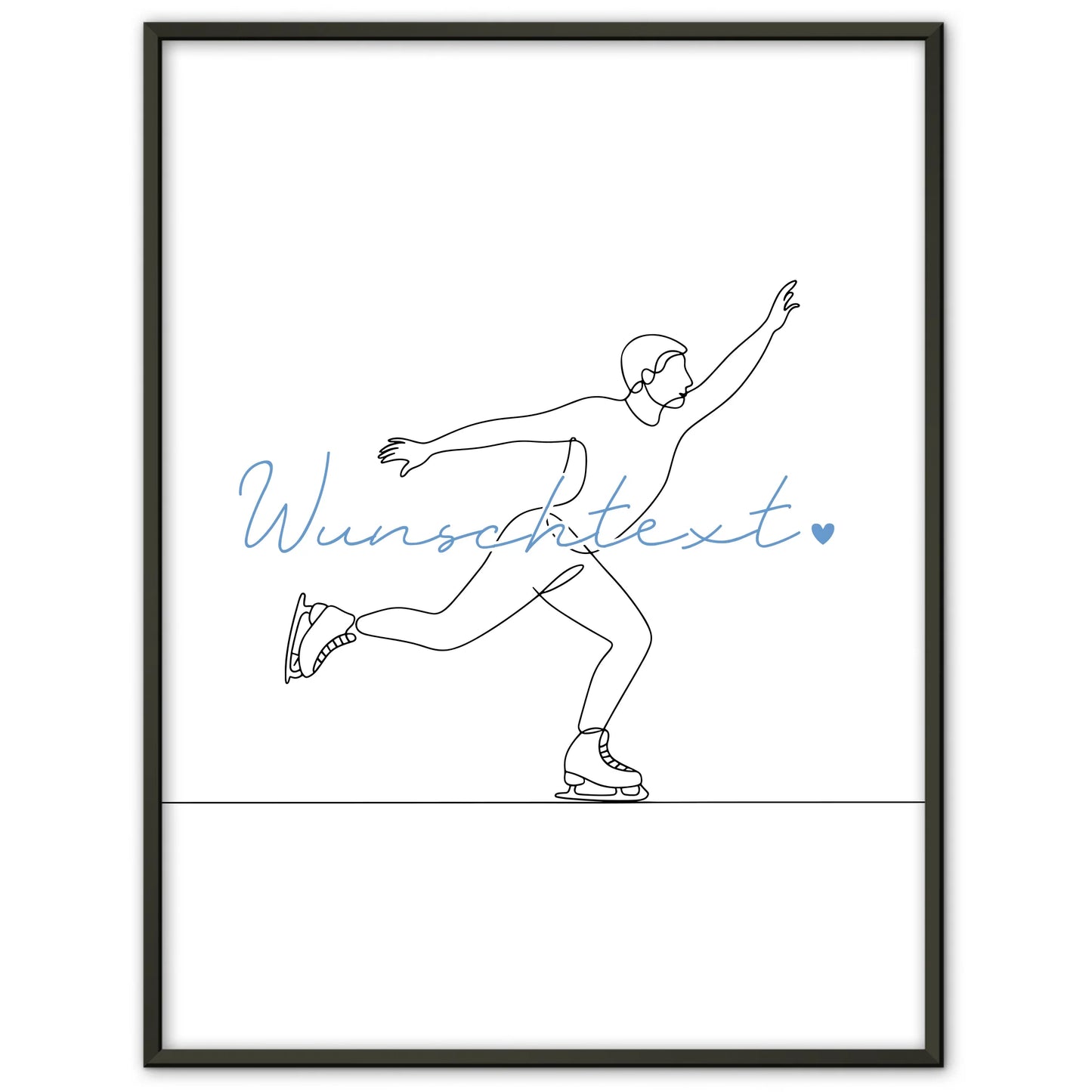 Lineart Poster Personalisiert Eislaufen Geschenk Sohn & Bruder für Eisläufer Eisläuferin Ice skating