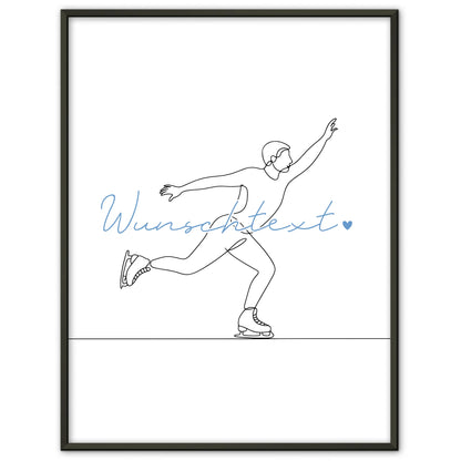 Lineart Poster Personalisiert Eislaufen Geschenk Sohn & Bruder für Eisläufer Eisläuferin Ice skating