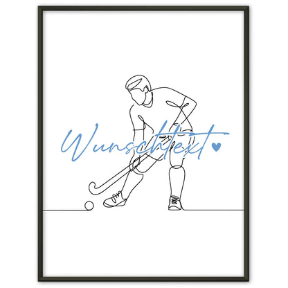 Lineart Poster Feldhockey Geschenk Sohn & Bruder für Feldhockeyspieler Feldhockeyspielerin Field hockey