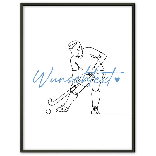 Lineart Poster Feldhockey Geschenk Sohn & Bruder für Feldhockeyspieler Feldhockeyspielerin Field hockey