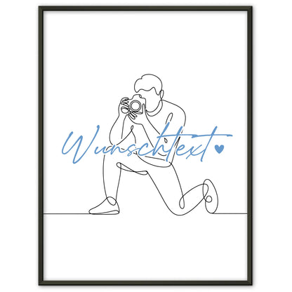 Lineart Poster Personalisiert Fotograf Geschenk Sohn & Bruder für Fotograf Fotografin photographer