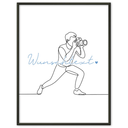 Lineart Poster Fotografie Geschenk Sohn & Bruder für Fotograf Fotografin photography