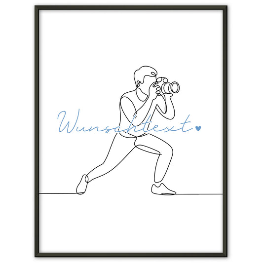 Lineart Poster Fotografie Geschenk Sohn & Bruder für Fotograf Fotografin photography
