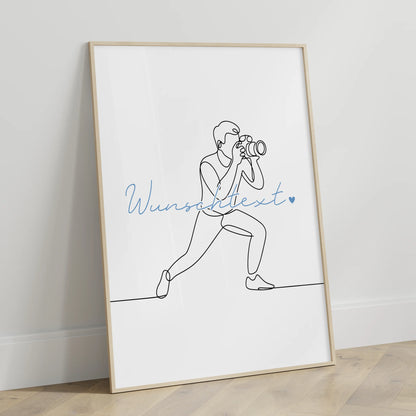 Lineart Poster Fotografie Geschenk Sohn & Bruder für Fotograf Fotografin photography