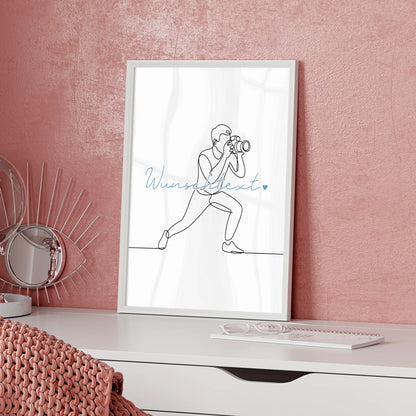 Lineart Poster Fotografie Geschenk Sohn & Bruder für Fotograf Fotografin photography