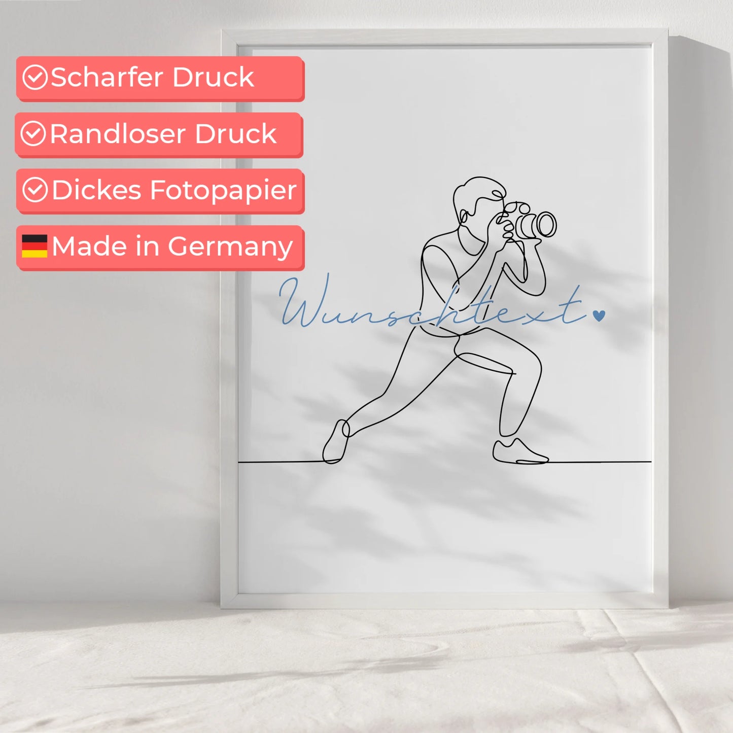 Lineart Poster Fotografie Geschenk Sohn & Bruder für Fotograf Fotografin photography