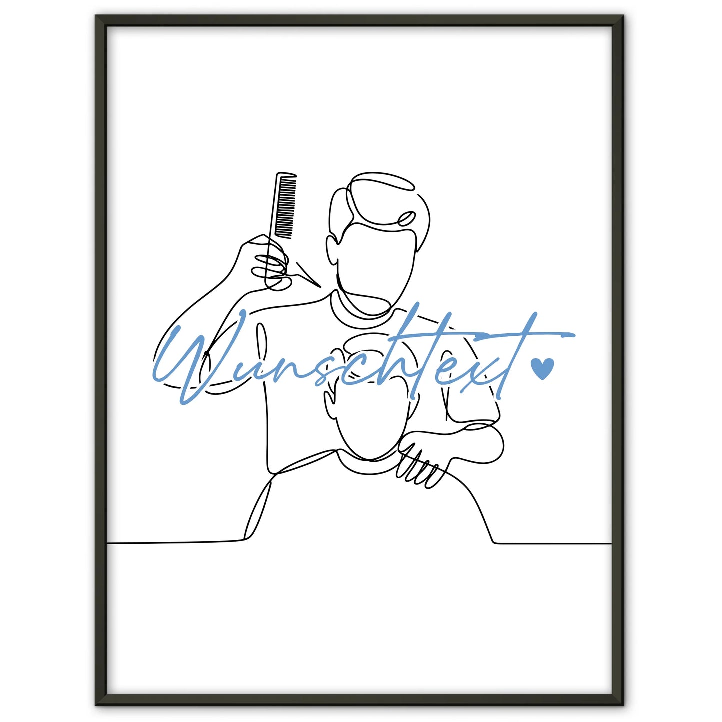 Personalisiertes Poster Lineart Friseur Geschenk Sohn & Bruder für Friseur Friseurin Barber