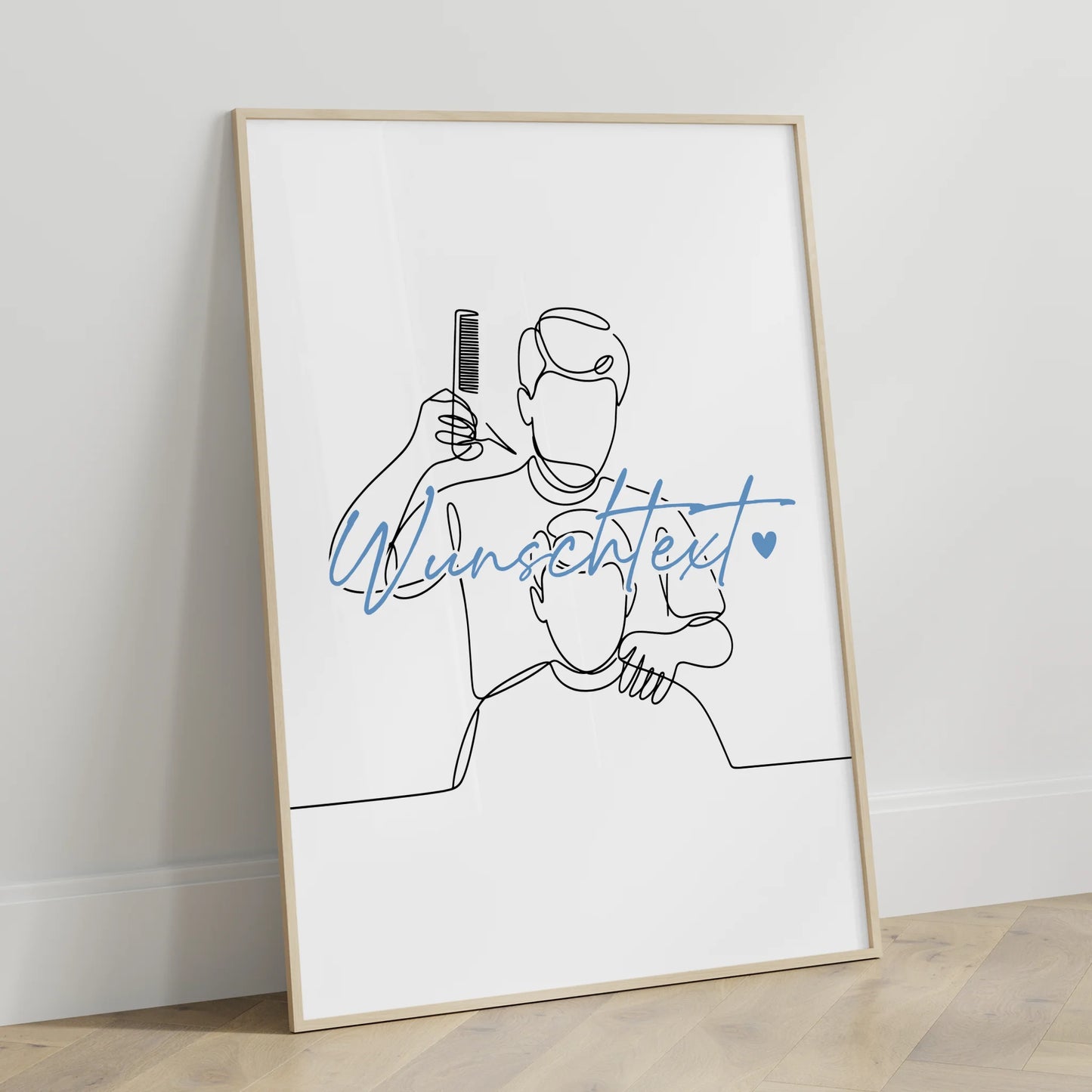 Personalisiertes Poster Lineart Friseur Geschenk Sohn & Bruder für Friseur Friseurin Barber