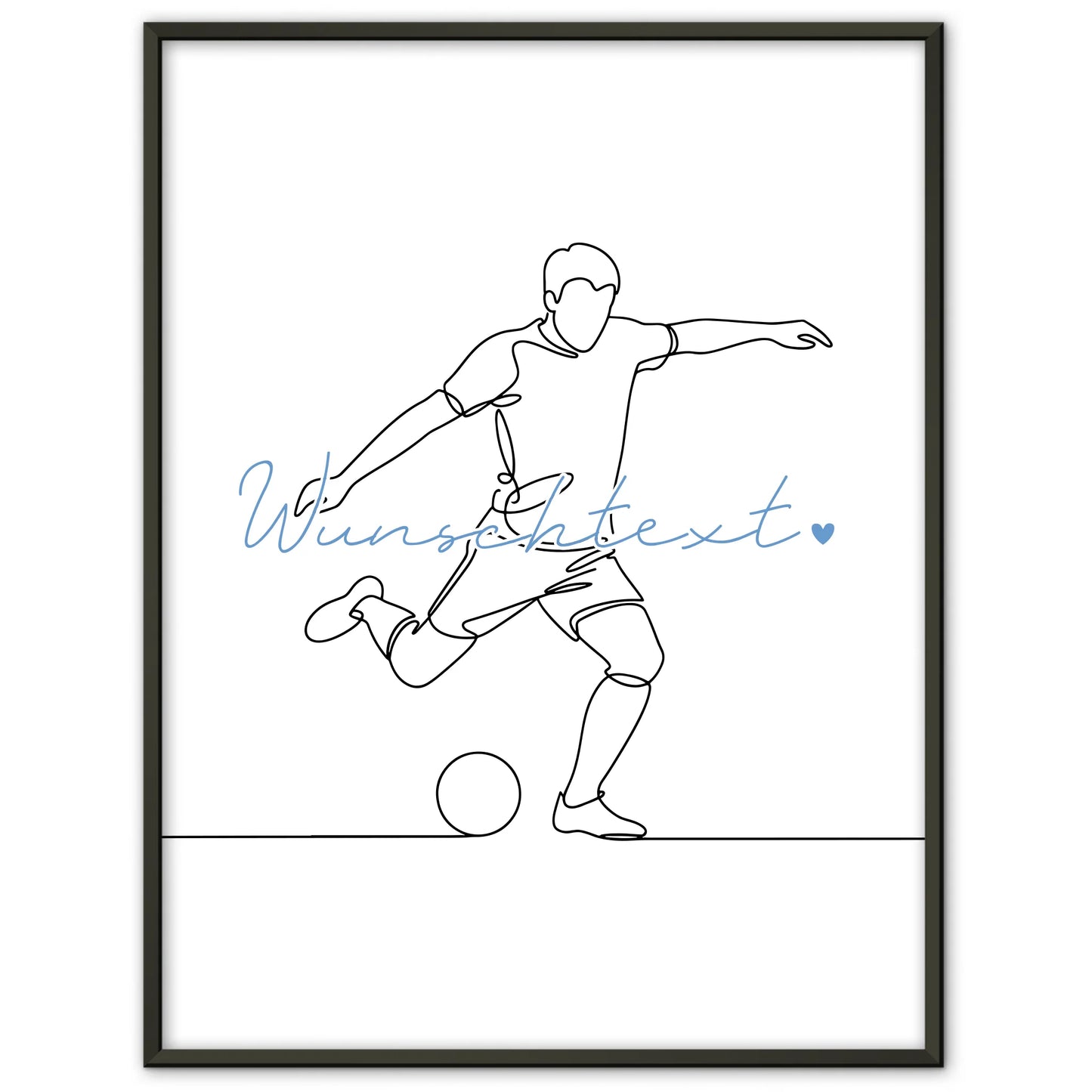 Lineart Poster Personalisiert Fußball Geschenk Sohn & Bruder für Fußballer Fußballerin football
