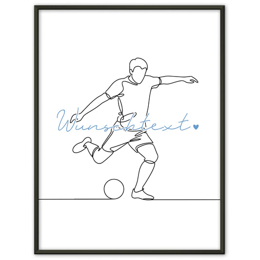 Lineart Poster Personalisiert Fußball Geschenk Sohn & Bruder für Fußballer Fußballerin football