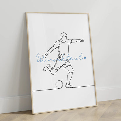Lineart Poster Personalisiert Fußball Geschenk Sohn & Bruder für Fußballer Fußballerin football