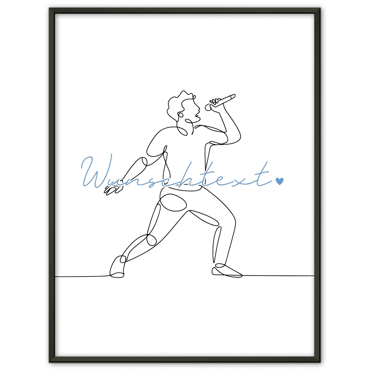 Personalisiertes Poster Lineart Gesang Geschenk Sohn & Bruder für Sänger Sängerin singing