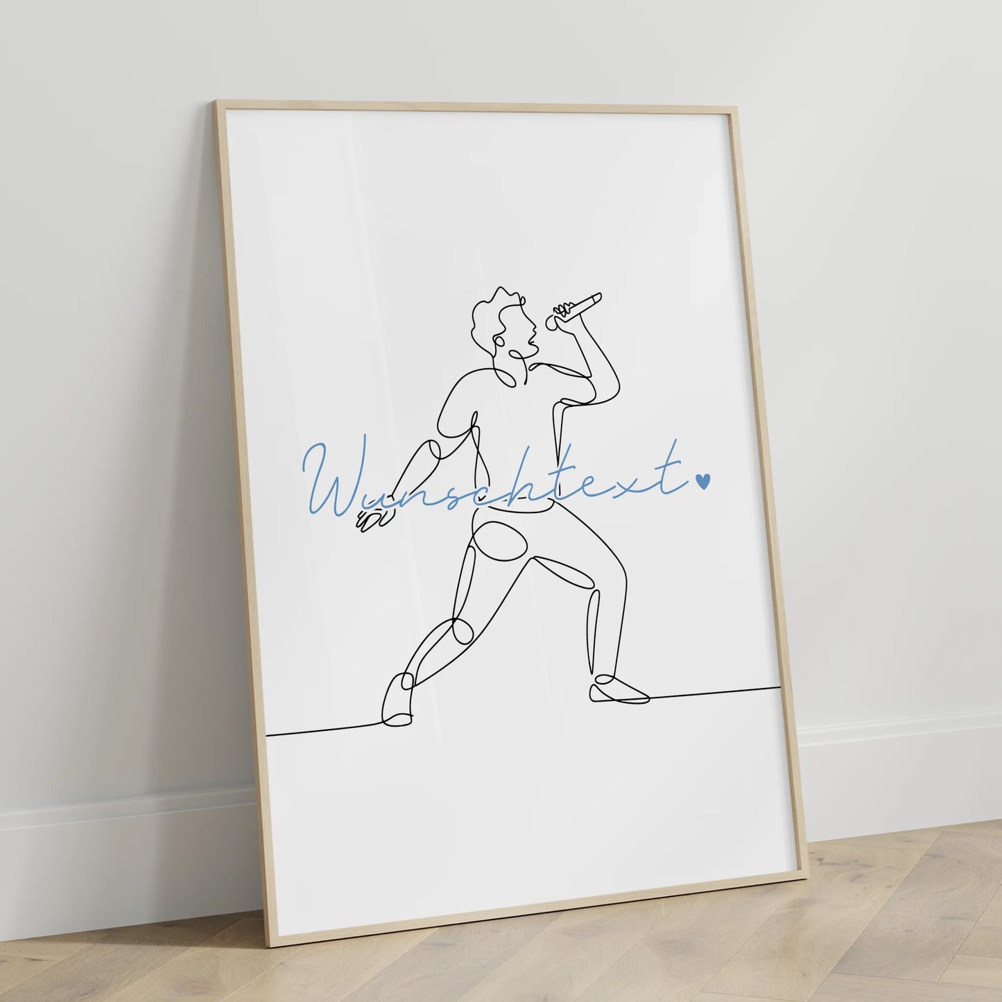Personalisiertes Poster Lineart Gesang Geschenk Sohn & Bruder für Sänger Sängerin singing