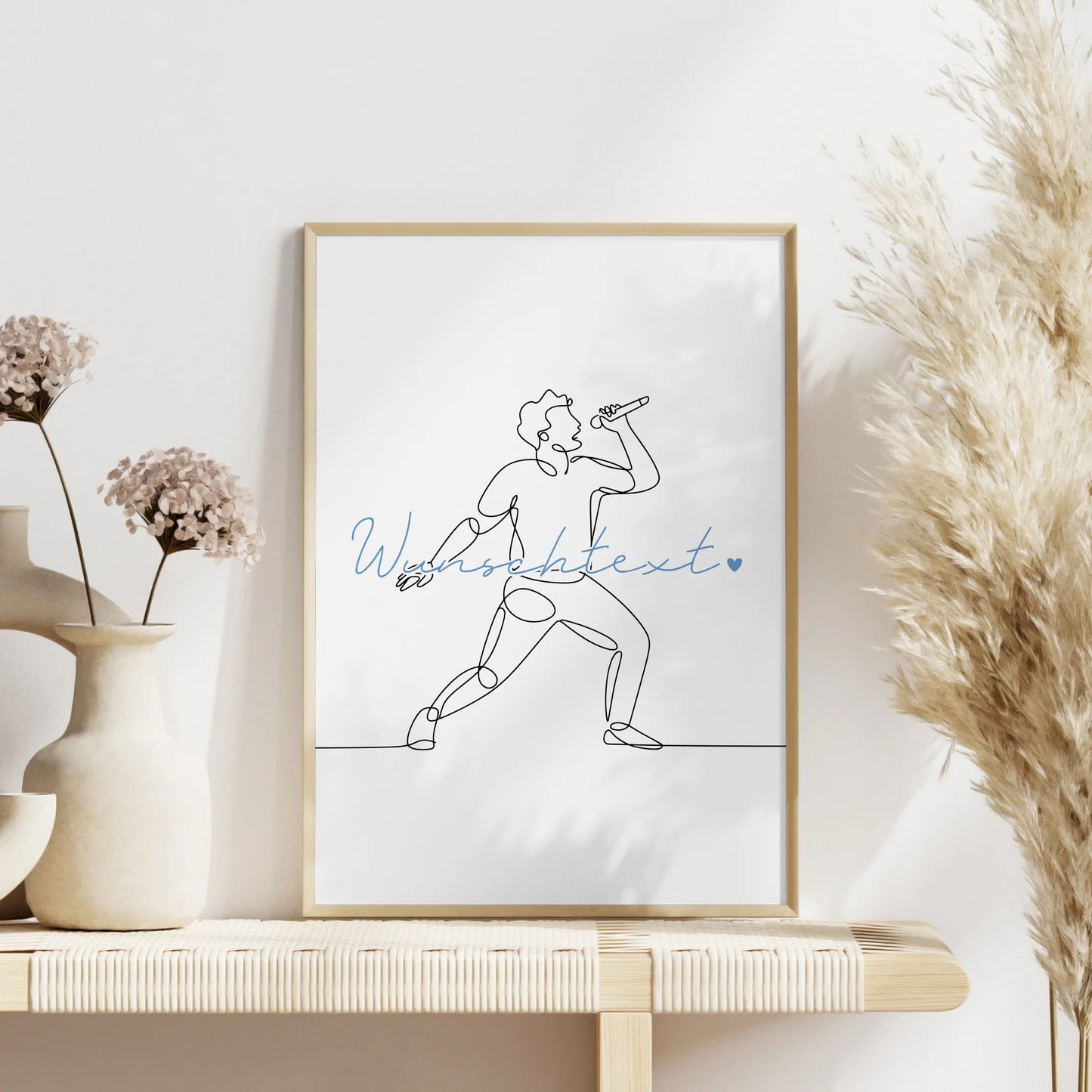 Personalisiertes Poster Lineart Gesang Geschenk Sohn & Bruder für Sänger Sängerin singing