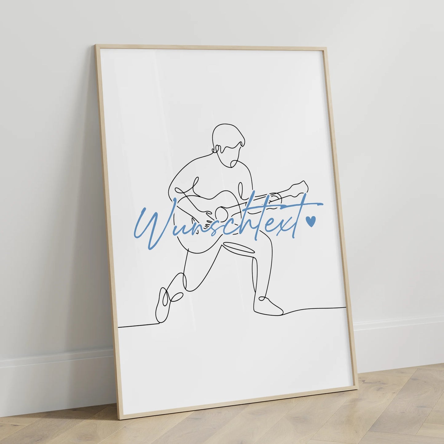 Lineart Poster Personalisiert Gitarre Geschenk Sohn & Bruder für Gitarrist Gitarristin guitar