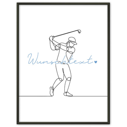 Lineart Poster Golf Geschenk Sohn & Bruder für Golfer Golferin golf